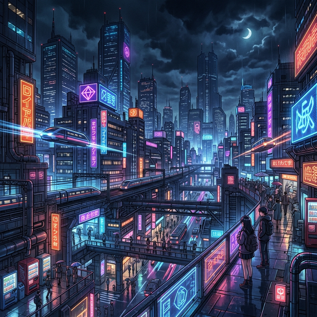Neon City Background